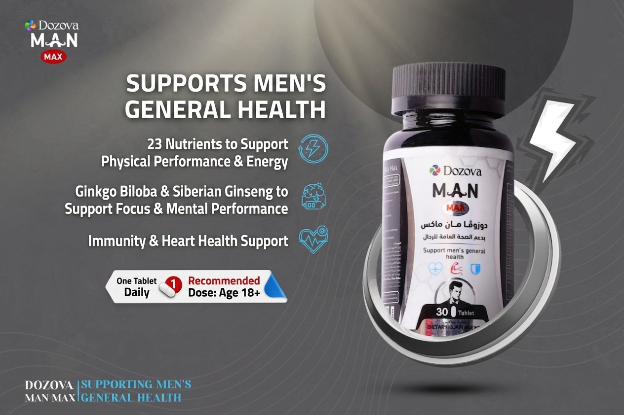 Dozova Man Max | 23-Element Formula for Peak Male Performance -30 Tablets